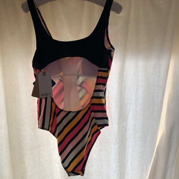 2020 Roxy Pop Surf Swimsuit in Anthracite Stripe - Picture 4 of 9